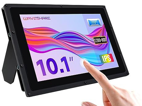 Waveshare Raspberry Pi 10.1 inch Control Panel 1024×600 Resolution Resistive Touchscreen Display HDMI LCD IPS Monitor Direct-Pluggable for Raspberry Pi, Support Windows (No Touch)