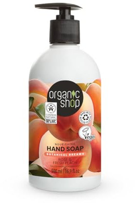Organic Shop Nourishing Hand Soap Rose and Peach, 500ml