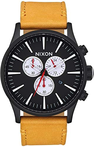Nixon Herren-Armbanduhr Sentry Chronograph Quarz Leder A4052448-00