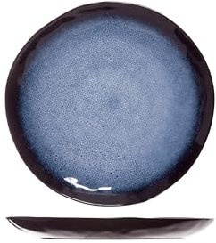 Cosy & Trendy 8642027 – Teller Geschirr seitlich, Oval, Schwarz, Blau, Weiß, 27 cm, 778 G, 1 Stück (S)