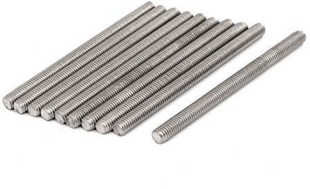 sourcing map 10 Stück Gewindestangen M5x70mm Edelstahl 304 Gewindestift Metrischem Vollgewinde Bar Gewindestäbe für Befestigung CNC-Werkzeugmaschinen 3D-Drucker Industrie Geräte