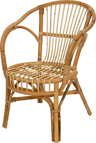 Klassischer Flecht-Sessel im skandinavischem Stil/Korb-Stuhl aus Natur-Rattan (Ungeschält Natur)