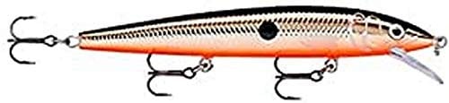 Rapala - Husky Jerk Angelköder - Angelzubehör mit neutralem Dichtekörper - Süßwasser Spinnköder - Lauftiefe 1.2-2.4m - Fischköder 12cm, 13g - Hergestellt in Estland - Silver Brown