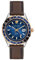 Versace Hellenyium GMT Herrenuhr Braun Leder Gold Silber Edelstahlgehäuse Blaues Zifferblatt 42mm V11080017