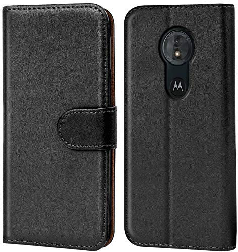 Verco Handyhülle Moto G6 Play Hülle, Klapphülle für Motorola Moto G6 Play Tasche PU Leder Flip Case Brieftasche - Schwarz