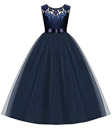 Eleasica Fille Haute Qualité Robe Habillée Couleur Unie Maxi Tutu Tulle Dentelle Robe de Soirée Rouge Bleu Blanc Rose Cérémonie Anniversaire Carnaval Costume Robe de Princesse 5-16ans 120-170cm