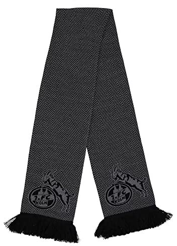 1. FC Köln Premiumschal schwarz-anthrazit Herren Schal Scarf - Plus Lesezeichen I love Köln