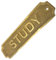 SIGN RETRO STUDY ANTIQUE STYLE BRASS OFFICE/LOUNGE PLAQUE WITH SCREWS