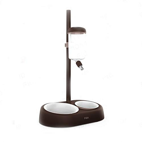 Pet Standing Water Dispenser Feeder Bowl, No Drip Water Bottle 23oz Food Feeder with Adjustable Height for Cats Dogs