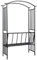 Tidyard Rosenbogen mit Bank Witterungsbeständig Rankgitter Rosensäule Spalier Pergola Gartenbogen Torbogen Schwarz 114×45×205 cm Eisen