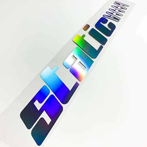 55 cm Auto Aufkleber Static Hologramm Heckscheibenaufkleber Frontscheibensticker Oilslick Tuning Sticker Car Turbo Grafik Label Style Design NEU Rainbow Shiny Schrauberfreude Fun Stoßdämpfer Federung