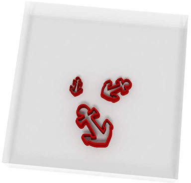 Custom Cutters Mini-Fondant-Ausstecher, 3 Stück: 1,5 cm + 2 cm + 3 cm, Anker-Formen