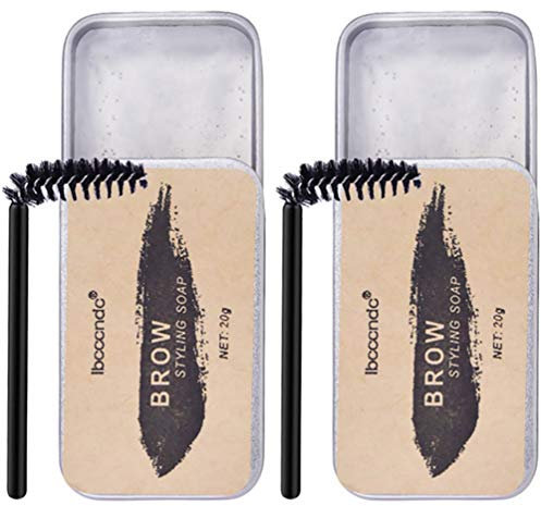 Lurrose 2Pcs Augenbraue Seife Kit Brauen Styling Seife Gel Lang Anhaltende Augenbraue Einstellung Gel Wasserdichte Augenbraue Farbton Make- Up Balsam Pomade mit Pinsel Augenbraue Trimmer