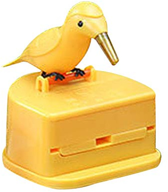 Zahnstocherhalter, Smart Press Typ Vogel Form Zahnstocher Halter Box Spender Esstisch Gadget Gelb Grün
