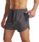 Suwangi Herren Sport Shorts Laufshorts Kurze Hose Schnell mit Innenslip Trocknend Sporthose mit Tasch Grau S