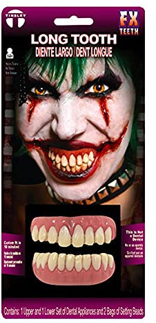 Teeth FX Lange Zähne - Kostüm-Zubehör für Halloween, Karneval & Motto-Party