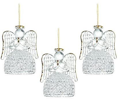 Heaven Sends Set of 3 Glass Angel Christmas Tree Decorations