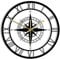 XUSANSHI 30CM Ronde Horloge Rose des Vents Noire Boussole Horloge Murale silencieuse Exclusive Carte de Direction Décoration d'intérieur Nautique Voyageur Design d'intérieur Montre Murale rétro
