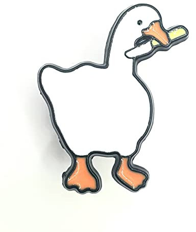 Angry Goose Knife Evil Meme Game Funny Metal Pin Badge HONK!, Metall