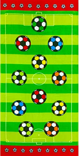 YIFONTIN Strandtuch, Überwurf, 61 x 121 cm, Baumwolle, für Kinder, Schwimmen, Bad, Fußball.