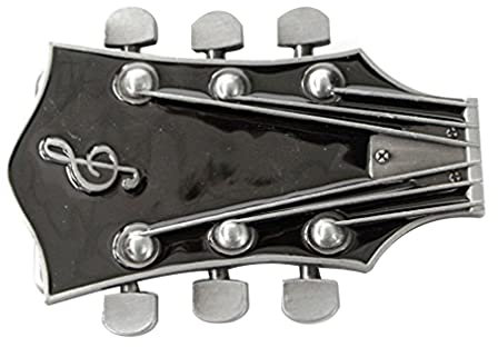 Lkmy Herren-Gürtelschnalle, 3D-Gitarren-Gürtelschnalle, Western-Cowboy-Musik, Vintage-Gürtelschnalle, cooles Jeans-Accessoire für Männer und Frauen, Vatertag, Weihnachten, Geburtstagsgeschenk, Schwarz