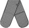 Grey Double Oven Gloves Heat Resistant Oven Mitts for Home Kitchen Baking and Cooking, Butchers Stripe Pot Pan Tray Double Oven Gloves, Heavy Duty Cooking Oven Gloves (Grey)