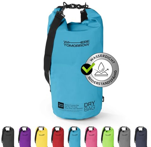 #DoYourOutdoor Where Tomorrow Dry Bag Tasche 20L hellblau | Wasserdichter Rucksack | Wasserfester Beutel & Packsack | Drybag ideal für Boot, Kajak, Angeln und Camping