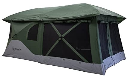 GAZELLE T3 Tandem GT350GR Pop-Up-Zelt, tragbar, einfacher sofortiger Aufbau in 90 Sekunden, Alpengrün, 6 Personen, Familie, Überlandung, 208,3 x 386,1 cm