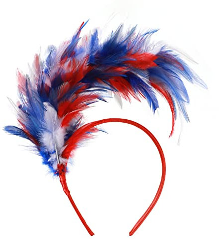 MWOOT Damen Feder Haarreif, Feder Haarschmuck, 1920er Motto Party Kostüm Feder Kopfschmuck Fascinator, Feder Haarteil Accessoire für Karneval Regenbogen Verkleidungsfest Faschingskostüm