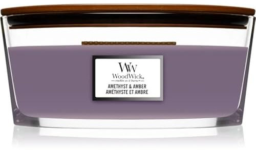 WoodWick Amethyst & Amber Ellipse Kerze 453,6g Lavendel Duft