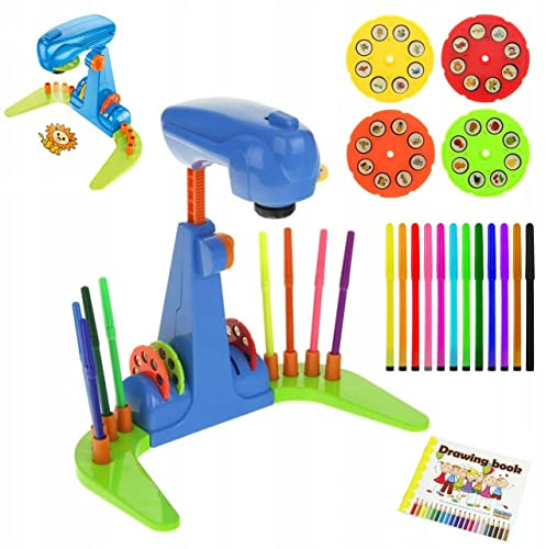 COIL Projecteur de Dessin pour Enfants, Jouet Créatif, Cadeau d'Anniversaire pour Filles et Garçons, 32 Motifs, à Partir de 3 Ans