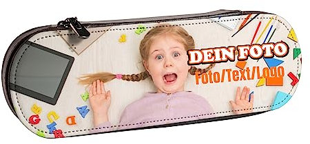 Individuelle Foto-Mäppchen, Personalisiertes Stiftemäppchen mit Bild & Text, Gestalte deine eigene Schulmäppchen/Kosmetiktasche mit deinem eigenen Bild, Personalisiertes Fotogeschenk zum Geburtstag