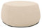 DOMO. collection Polsterhocker Molina, moderner, runder Hocker aus Teddy-Stoff, Sitzhocker, Fußhocker, Beistellhocker, Sofa-Hocker, Garnitur 75 x 75 x 42 cm (BxTxH), creme