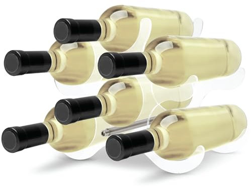 Wine Cloud Acrylic Wine Rack | Portable Countertop Designer Bottle Holder | Small Stand for Storage