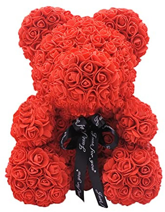 Ours en, 25cm Ours Nounours en Ours en Ours Fleur, Ours Eternelle Cadeaux pour La Saint Valentin, Anniversaire, Mariage De Femmes