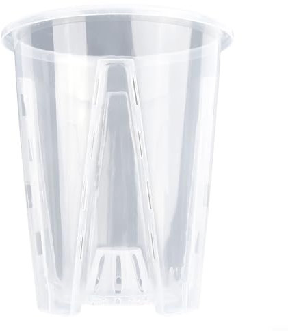 Macetas transparentes de plástico transparente con agujeros de drenaje para orquídeas, suculentas, plantas de interior, exteriores, balcón, escritorio de oficina (14 cm)