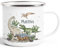 SpecialMe® Kinder-Tasse Emaille Dino mit Namen personalisiert Dinosaurier Namenstasse individuelle Geschenke emaille-weiß-silber standard