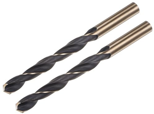 QUARKZMAN 2Pcs Forets Hélicoïdaux de 11mm (0,433) en Acier Rapide M2 Revêtus de Nitrure Noir et de Titane Doré Pour Acier Inoxydable, Alliage D'Aluminium et Métal