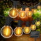 SUWIN 102FT IP65 Waterproof Solar Festoon Light Outdoor, LED String Lights Garden with 50+2 Shatterproof Globe Bulbs, Solar Lights for Patio, Garden, Terrace, Backyard, Balcony, Party