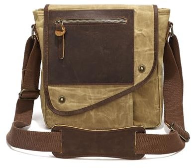FANDARE Schultertasche Herren Umhängetasche Herren Leinwand Crossbody Bag Tasche Herren Umhängetasche Messenger-Bags Männertasche Zum Umhängen Alltag Freizeit Büro Arbeitstasche GelbAA