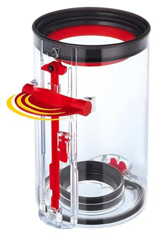Tellfeel Upgraded Trash Can for Dyson V10 SV12 Vacuum Cleaner, Transparent Plastic, 5 Inches Tall x 6 Inches Wide, Perfect Fit, Airtight Lid, Durable Construction