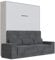 SMARTBett Schrankbett M1 180x200 Vertikal Hellgrau inkl.Anthrazit Sofa