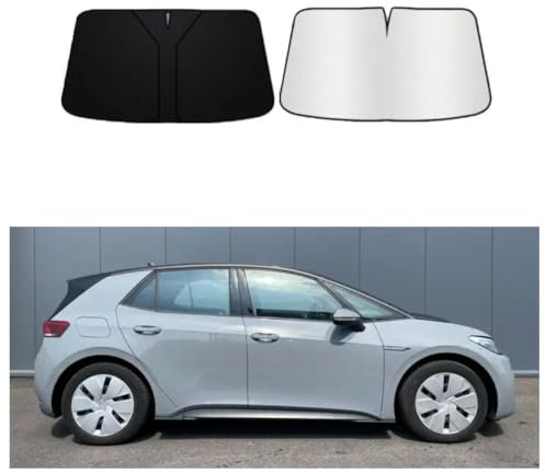 DDHHBH Parasol Coche Delantero para Volkswagen ID.3,Parasol para Coche Interior Plegable Parabrisas Ventanas Sunguard Bebe Paraguas Persiana con Anti UV Rayos Accesorios Coche