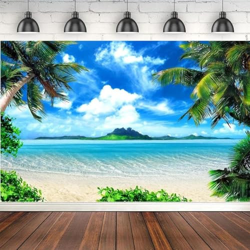 Sommer Strand Fotografie Hintergründe Für Blaues Meer und Himmel Hintergrund Dekoration Palmen Foto Banner Poster Fotokabine