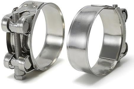 EUZUXU 2 Pezzi Fascette Stringitubo Acciaio Inox 304, Morsetto per Tubo di Scarico Durevole Resistente, per Condotte, Automotive, Applicazioni Industriali (40-43mm)