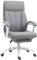 HOMCOM Bürostuhl, Ergonomischer Schreibtischstuhl mit Liegefunktion, Fußstütze, Höhenverstellbar Computerstuhl mit Armlehne, Drehstuhl mit Leinenoptik, für Home Office, Grau