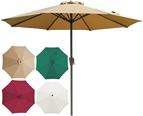 Sonnenschirm für den Außenbereich, 10 Fuß/9 Fuß, Tischbinder, Zhu, mit Kurbel, Terrassenschirm, Sonnenschutz für den Außenbereich, tragbar, abnehmbar, für Garten, Rasen und Pool, Sonnenschirm De D'ext
