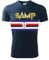 Zena Sportswear T-Shirt Blucerchiati Personalizzabile | Dry Fit | Elasticizzato e Traspirante | Made in Italy | Squadre Calcio | Italia Samp San Giorgio (IT, Testo, L, Regular, Regular, Blu Navy)