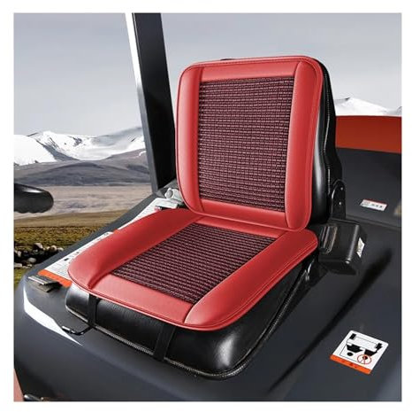 ZWCSHUU Traktorsitzbezug Rasenmäher Traktor Sitz Universal Gabelstapler Mäher Sitz Abdeckung for Gabelstapler Bagger Kran Engineering Fahrzeug(Red)