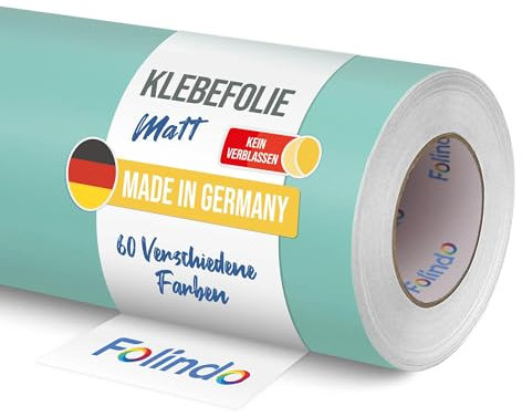 FOLINDO Möbelfolie selbstklebend 055 Mint Matt 5m x 63 cm - Klebefolie Möbel, Klebefolie Küche, Möbelfolie, Folie für Möbel, Möbelfolie selbstklebende Folie, Küchenfolie selbstklebend